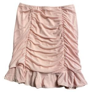 Shein Pink Ruching Mini Mermaid-Style Skirt
